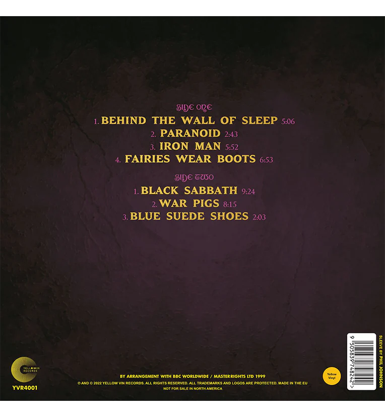 Black Sabbath – The Sunday Show: Live in London, 1970 (Special Edition 12-Inch Album on Yellow Vinyl) - Image 3