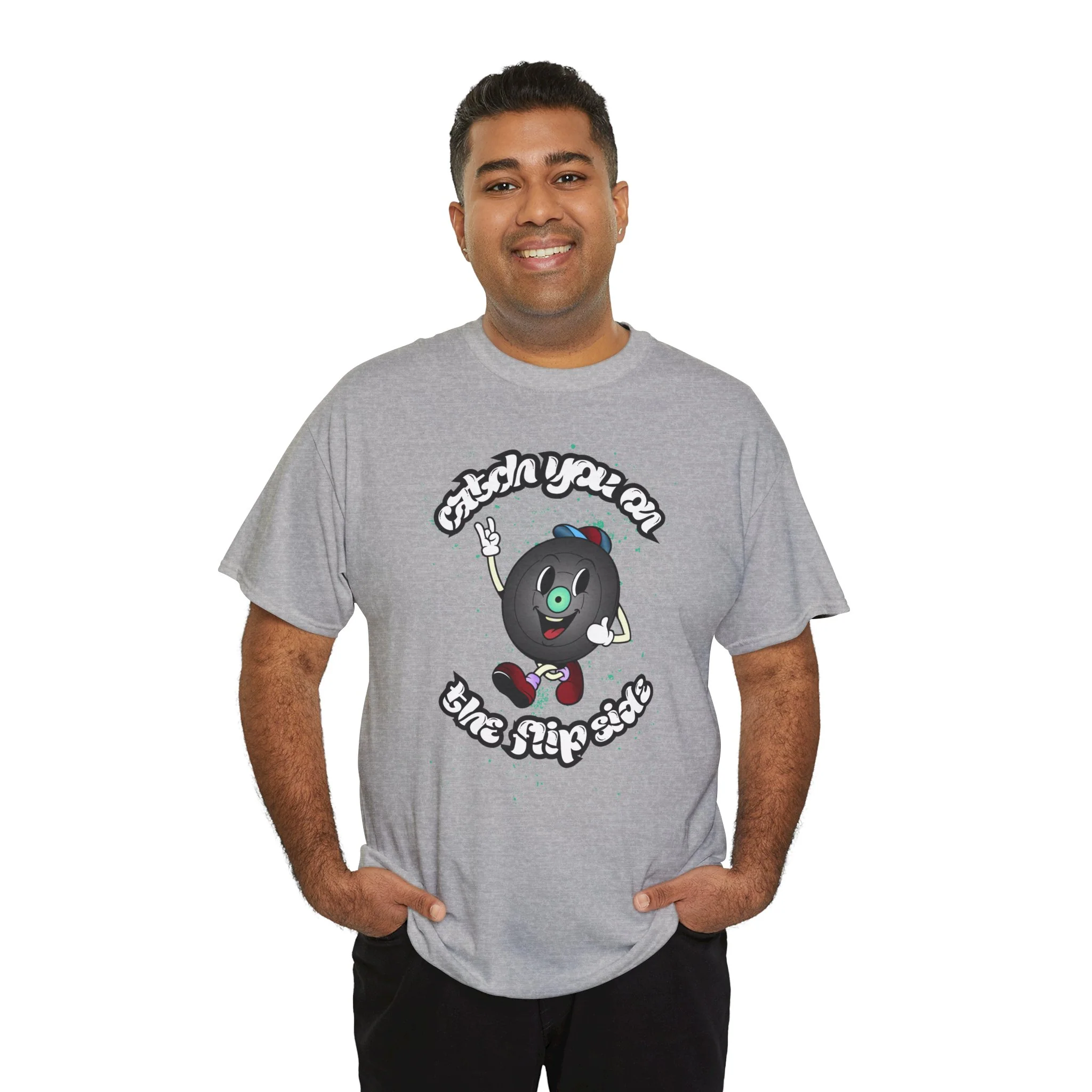 'Catch You On The Flip Side' Men's Vinyl T-Shirt - Image 16