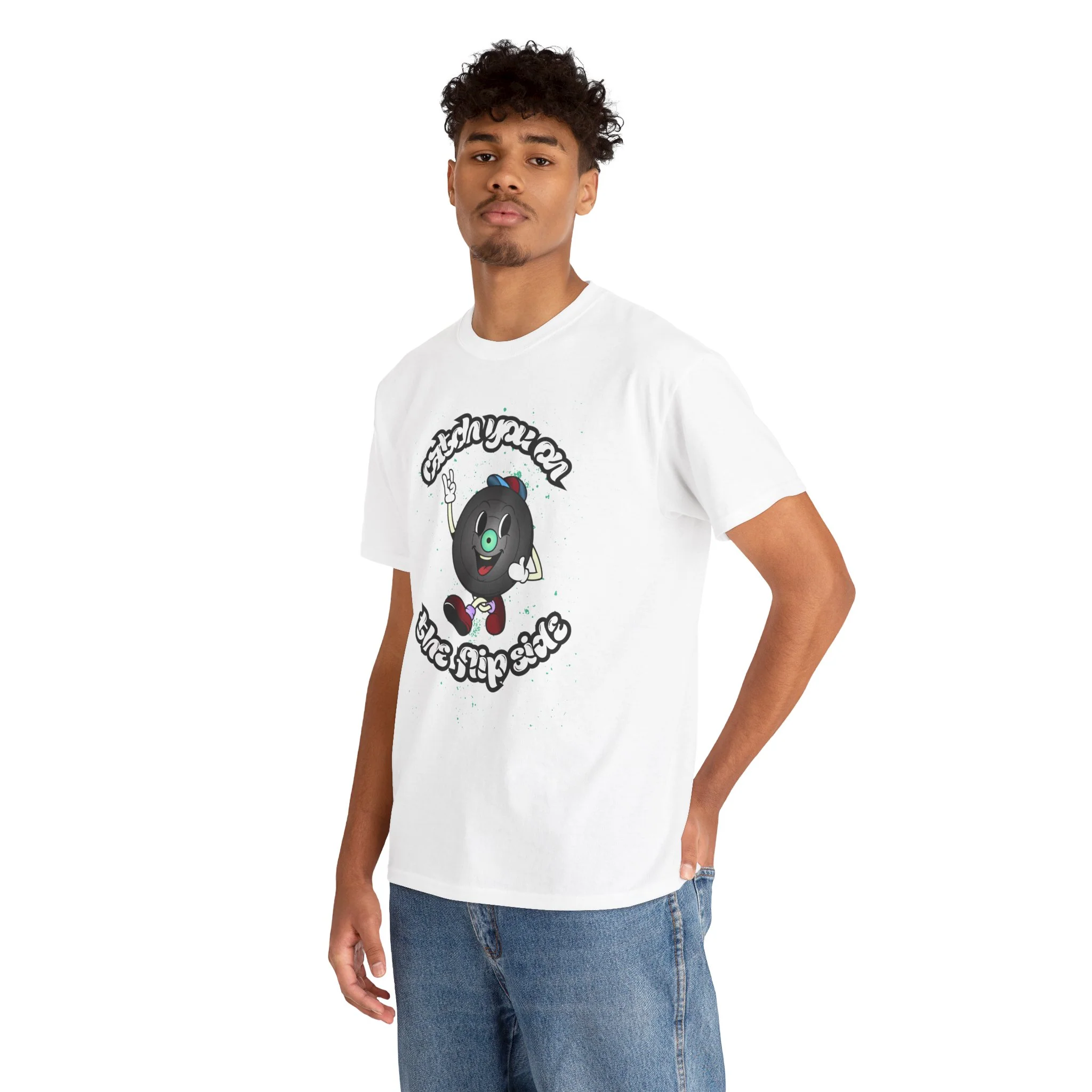 'Catch You On The Flip Side' Men's Vinyl T-Shirt - Image 6