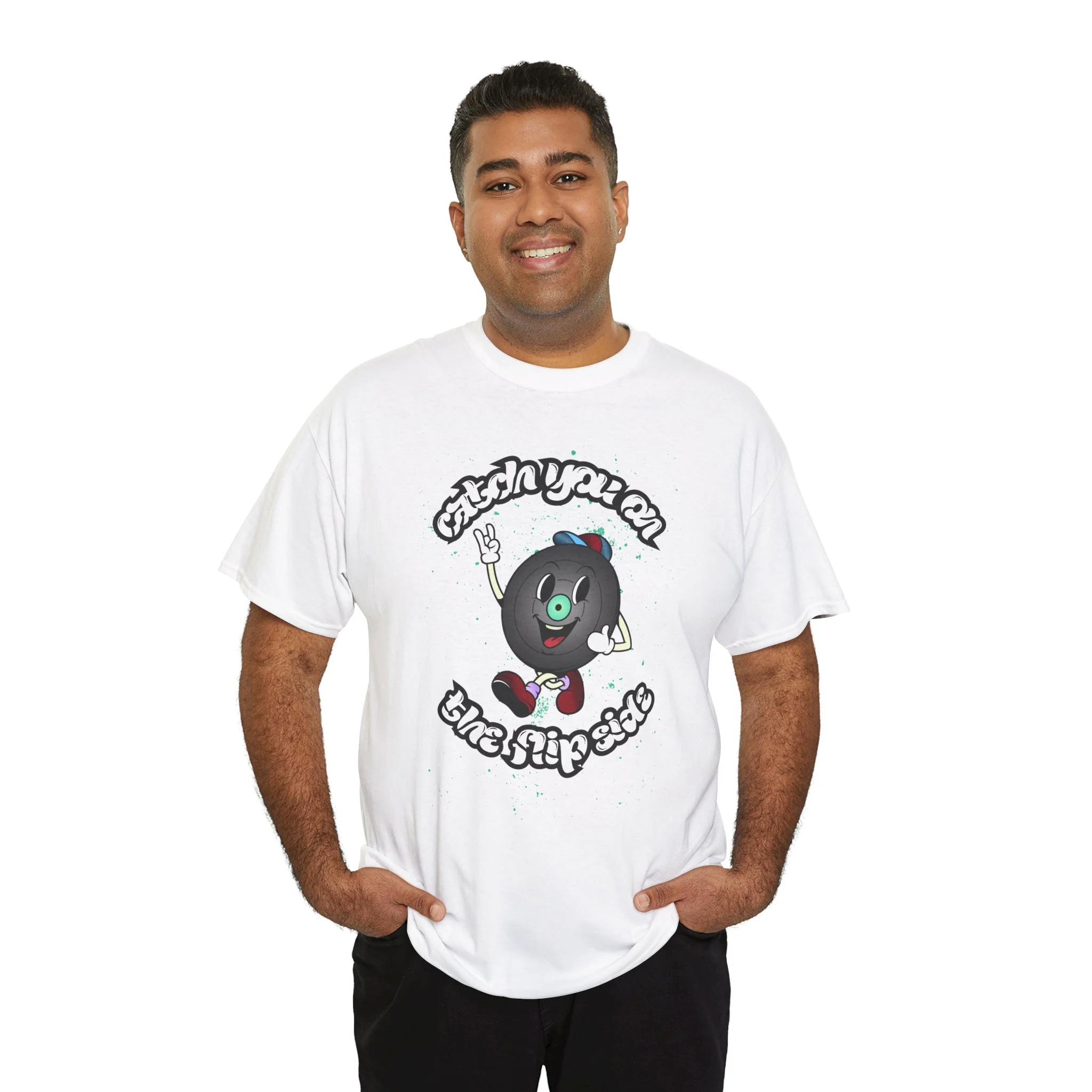 'Catch You On The Flip Side' Men's Vinyl T-Shirt - Image 7
