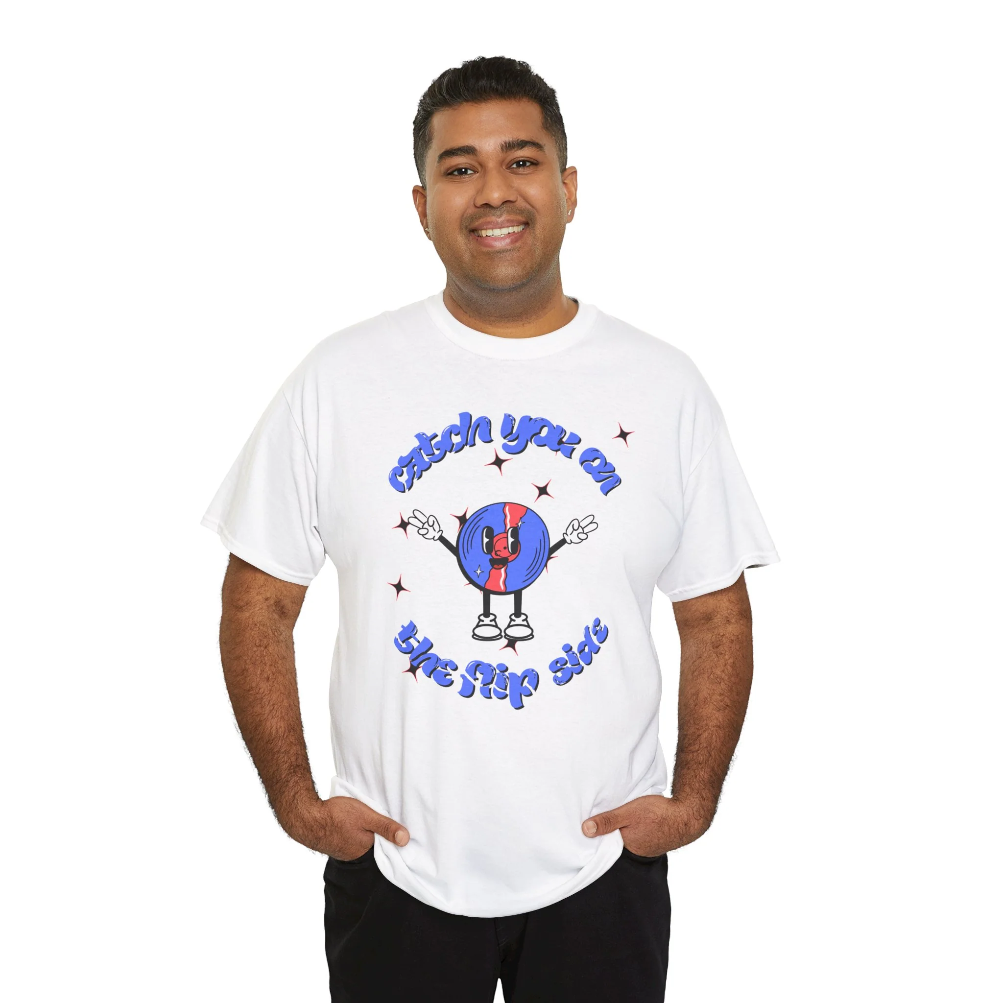 'Catch You On The Flip Side' Men's Vinyl T-Shirt - Image 16