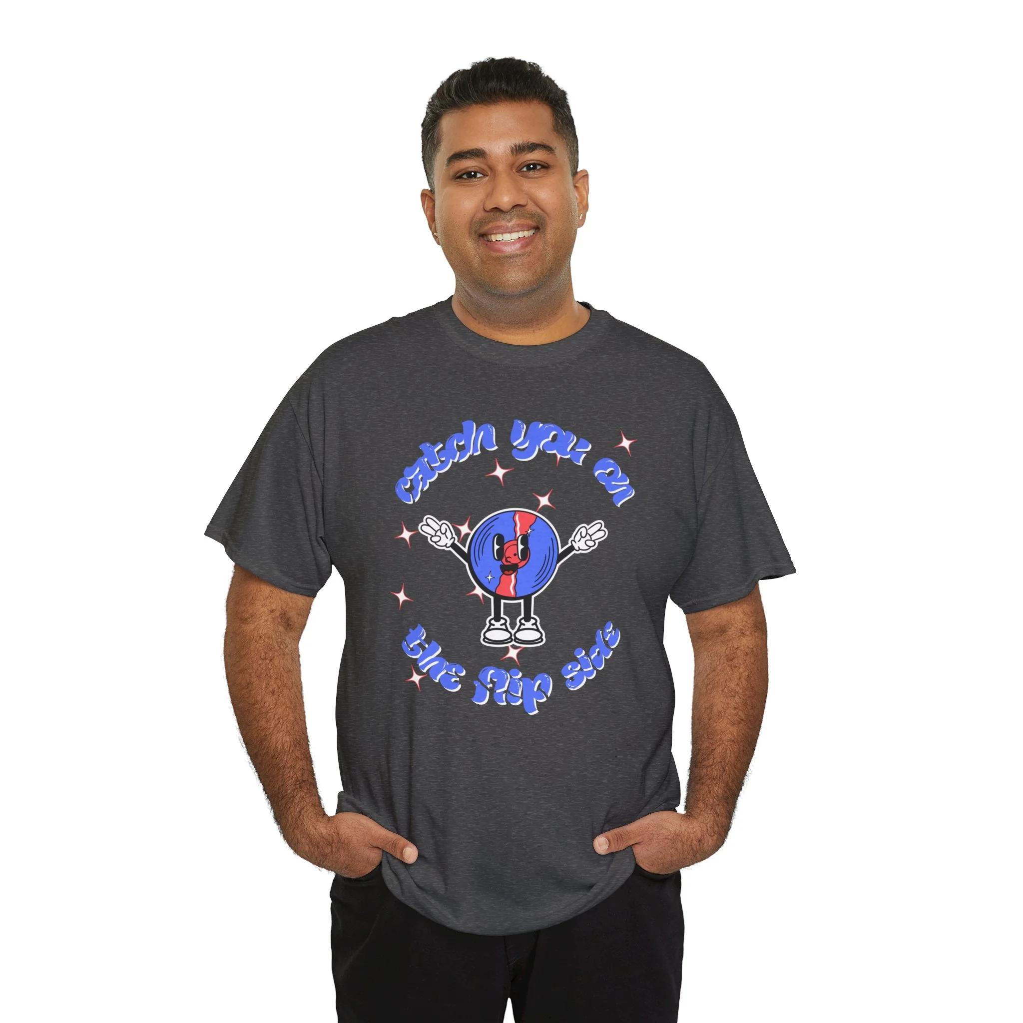 'Catch You On The Flip Side' Men's Vinyl T-Shirt - Image 25