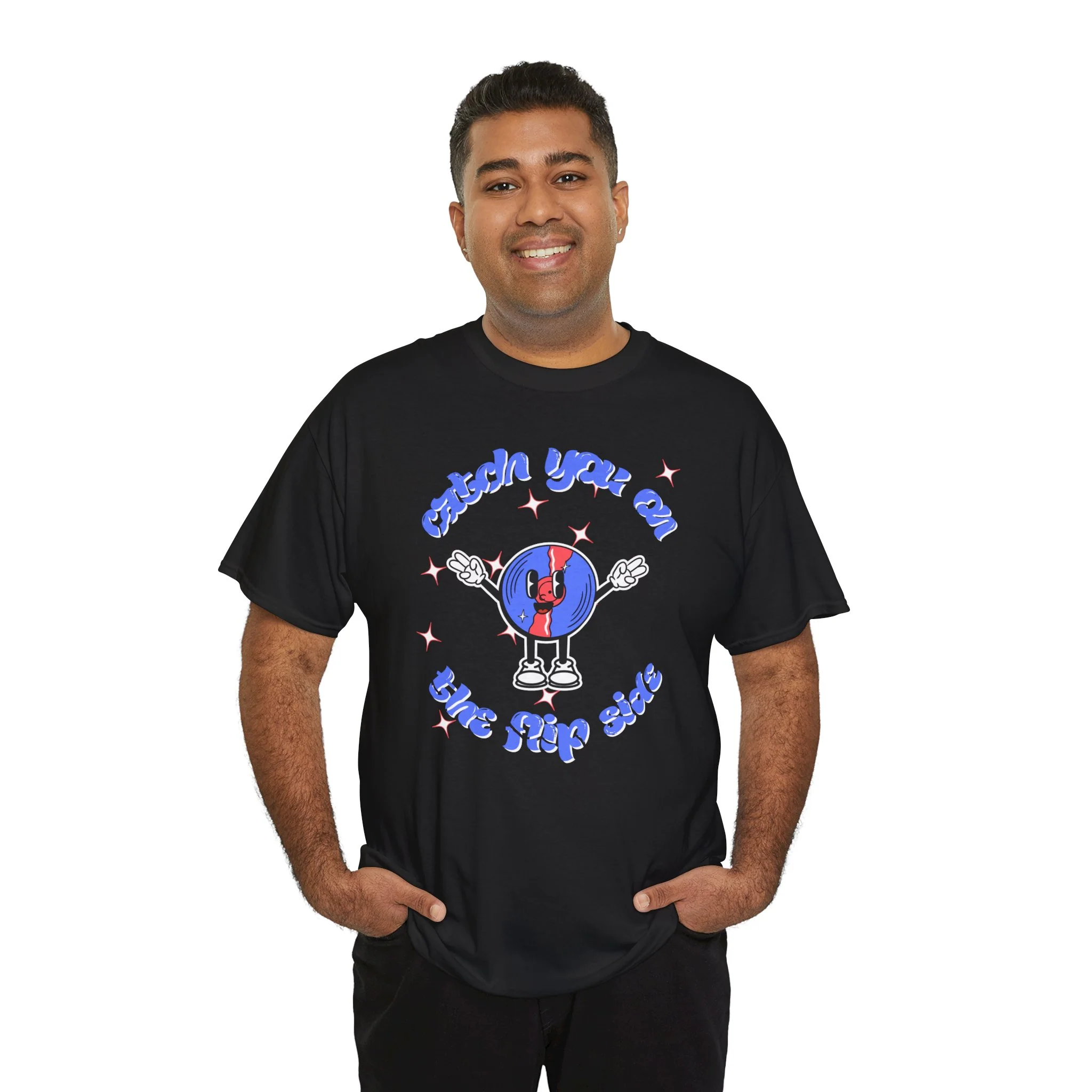 'Catch You On The Flip Side' Men's Vinyl T-Shirt - Image 34