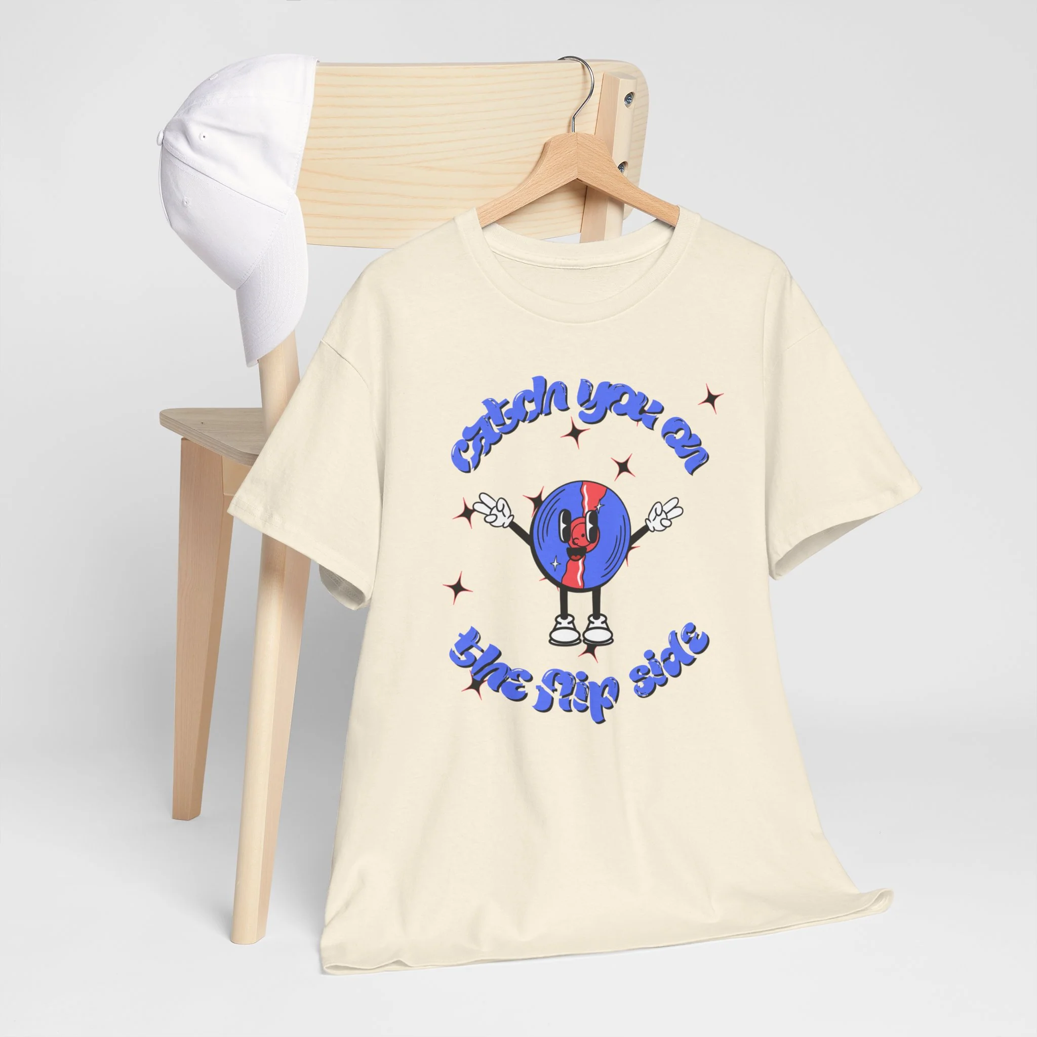 'Catch You On The Flip Side' Men's Vinyl T-Shirt - Image 40