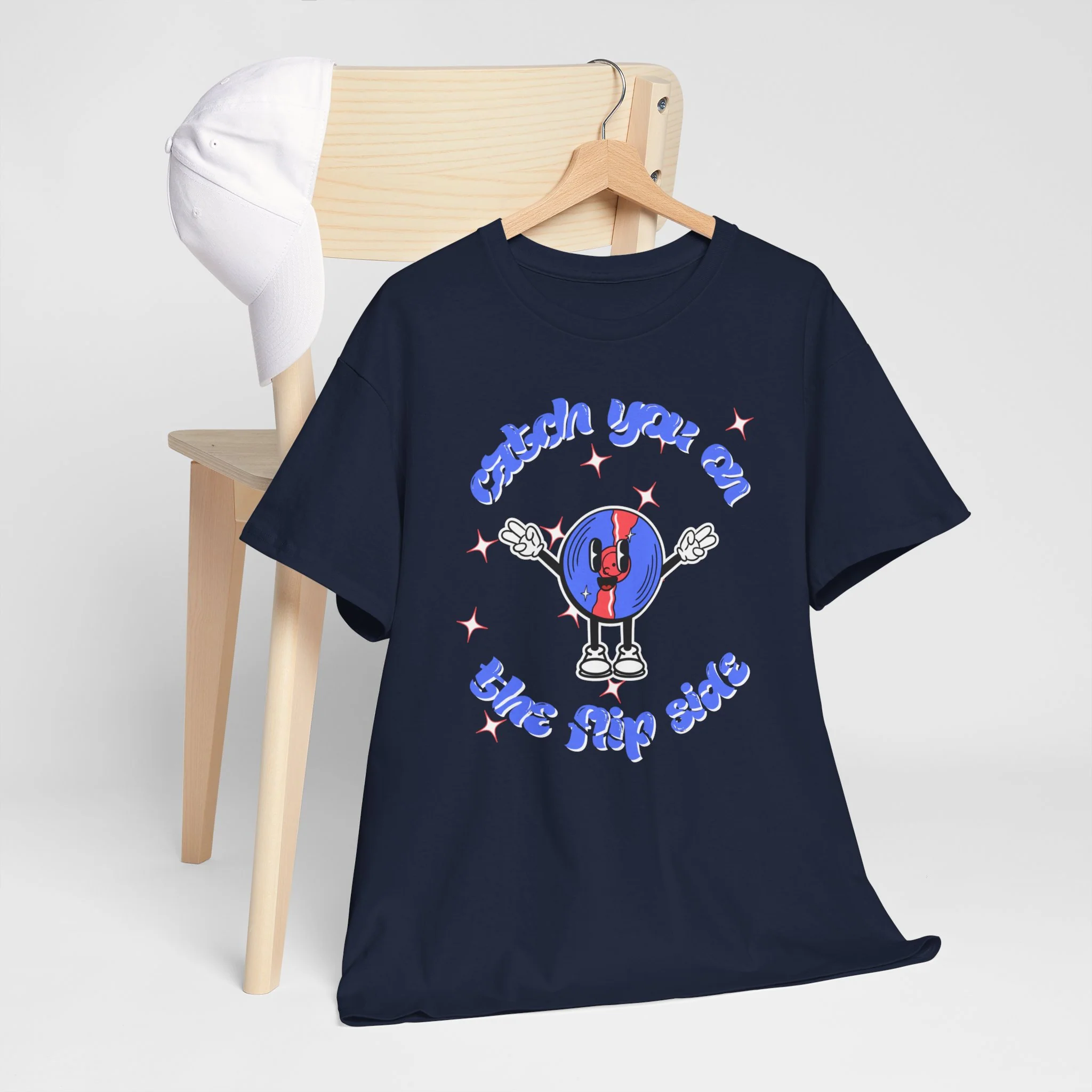 'Catch You On The Flip Side' Men's Vinyl T-Shirt - Image 49