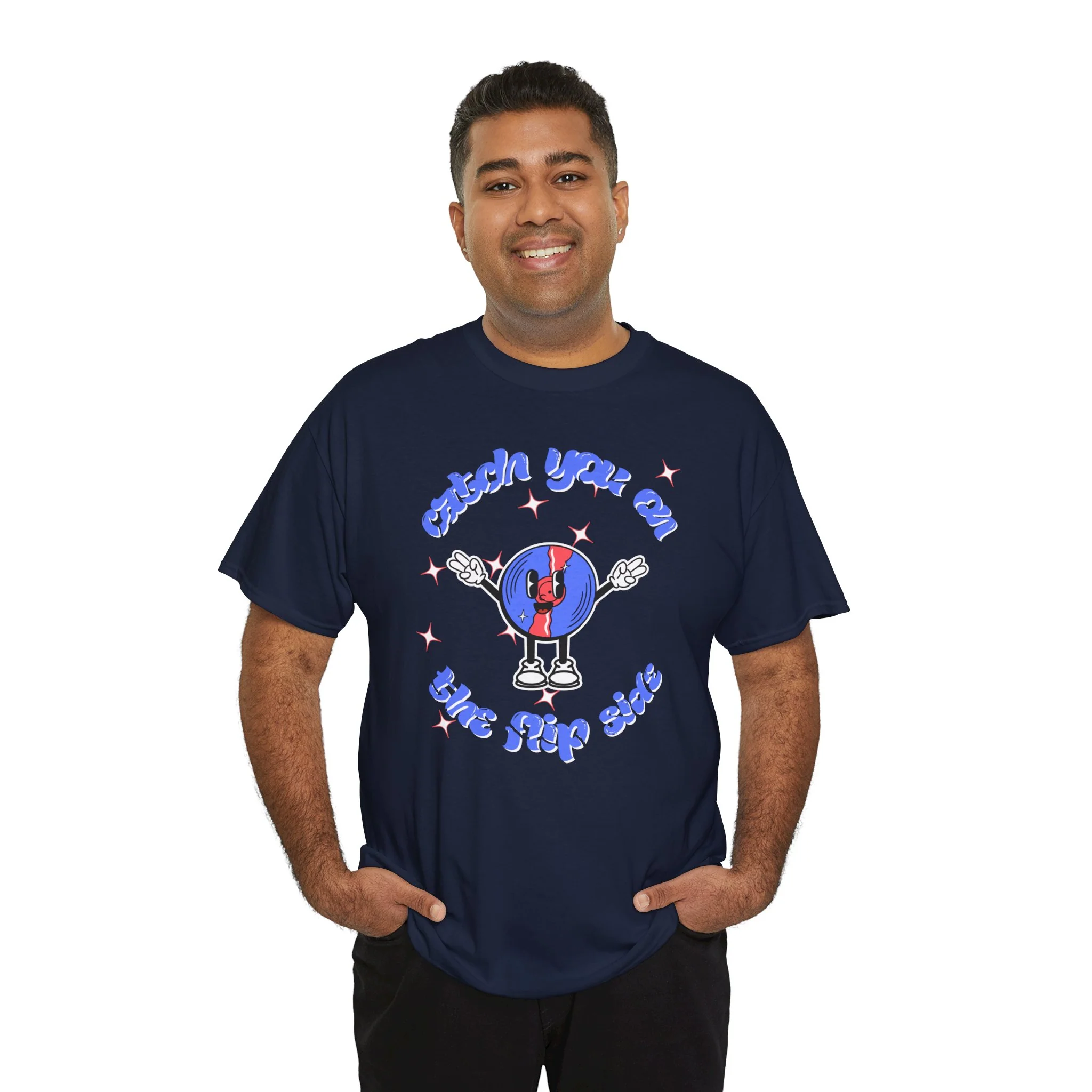 'Catch You On The Flip Side' Men's Vinyl T-Shirt - Image 52