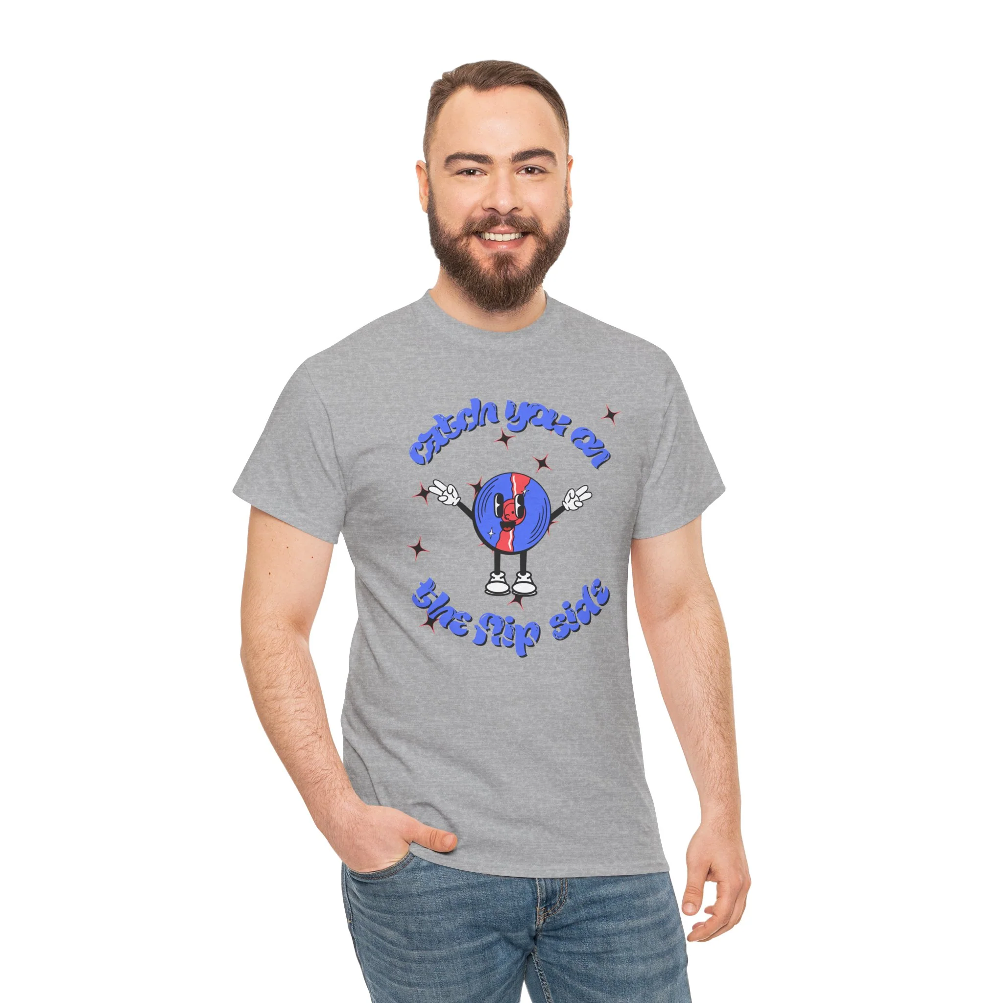 'Catch You On The Flip Side' Men's Vinyl T-Shirt - Image 6