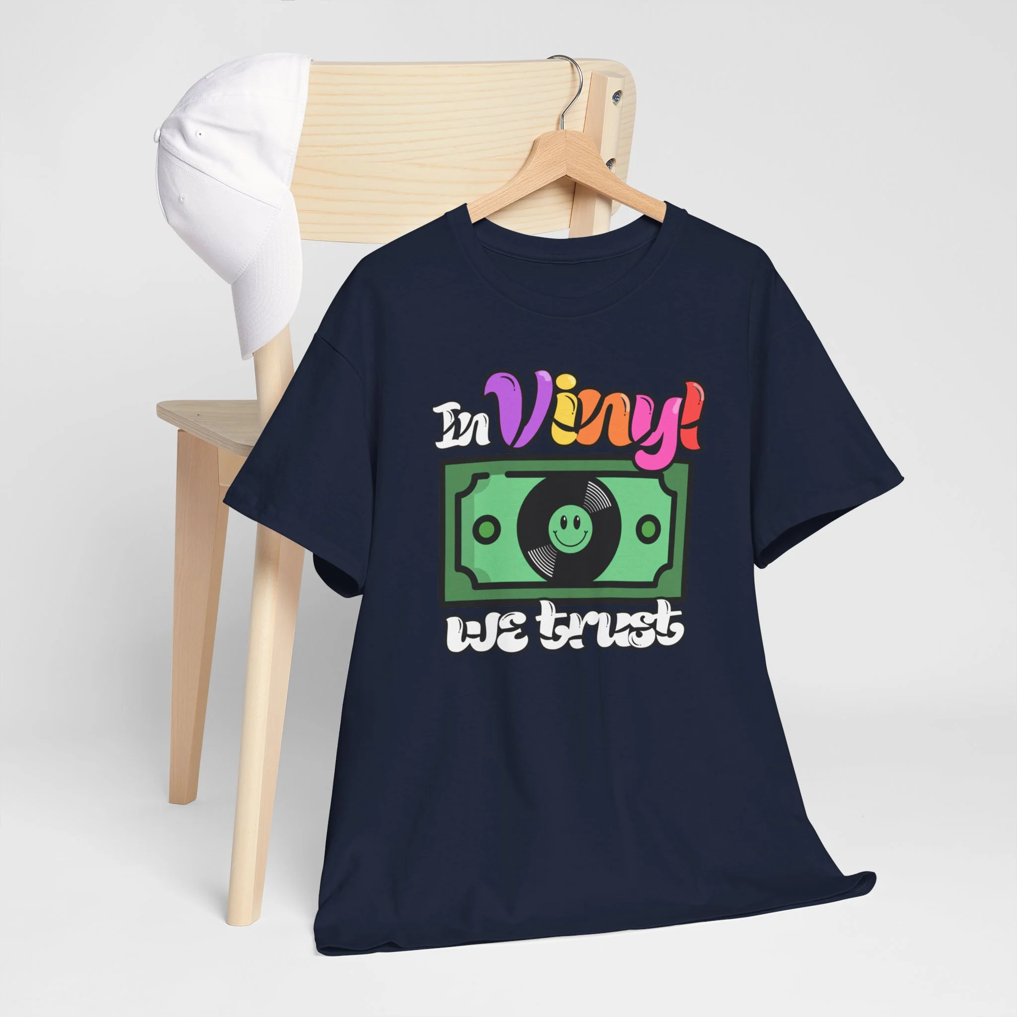 'In Vinyl We Trust' Men's T-Shirt - Image 48