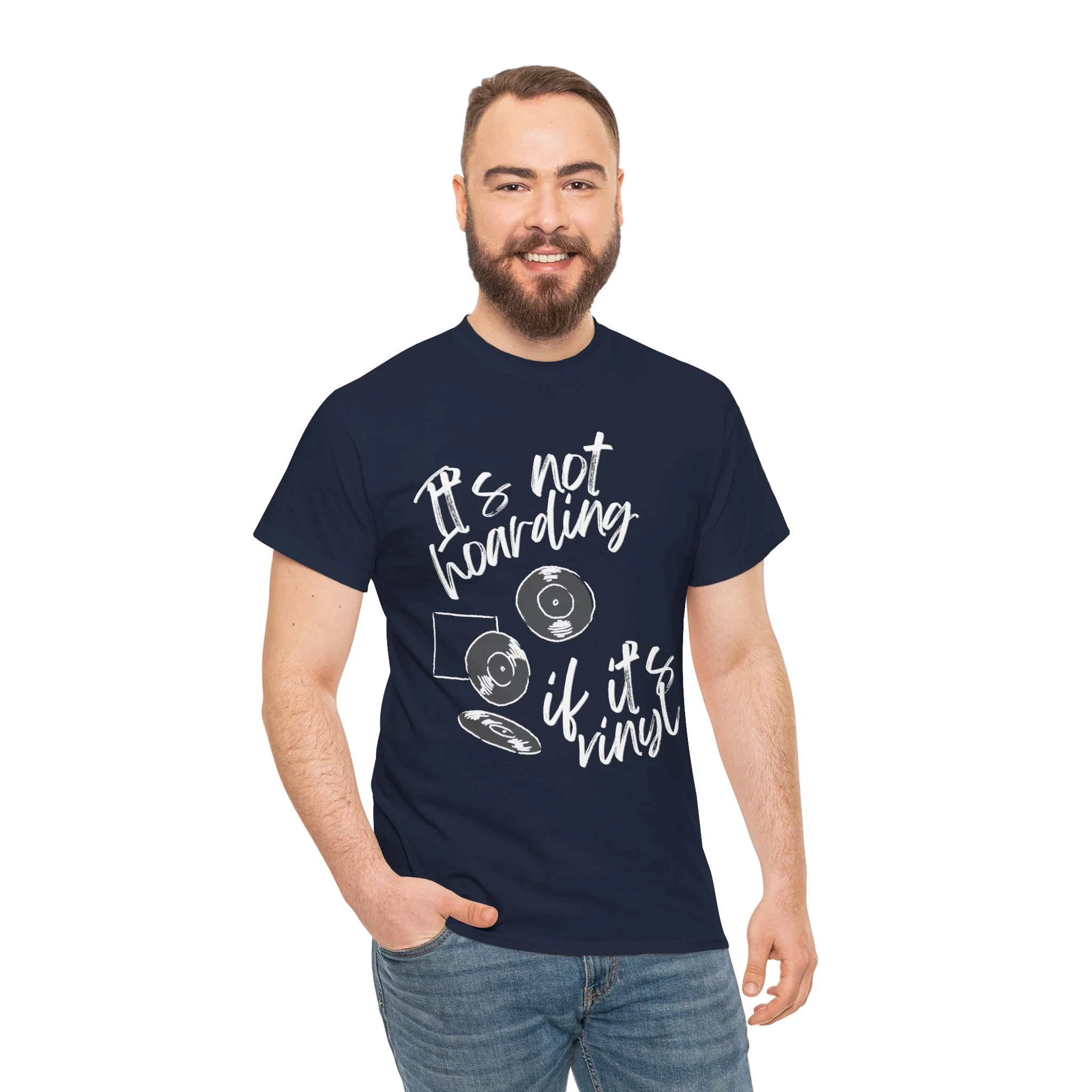'It's Not Hoarding If It's Vinyl' Men's T-Shirt - Image 21