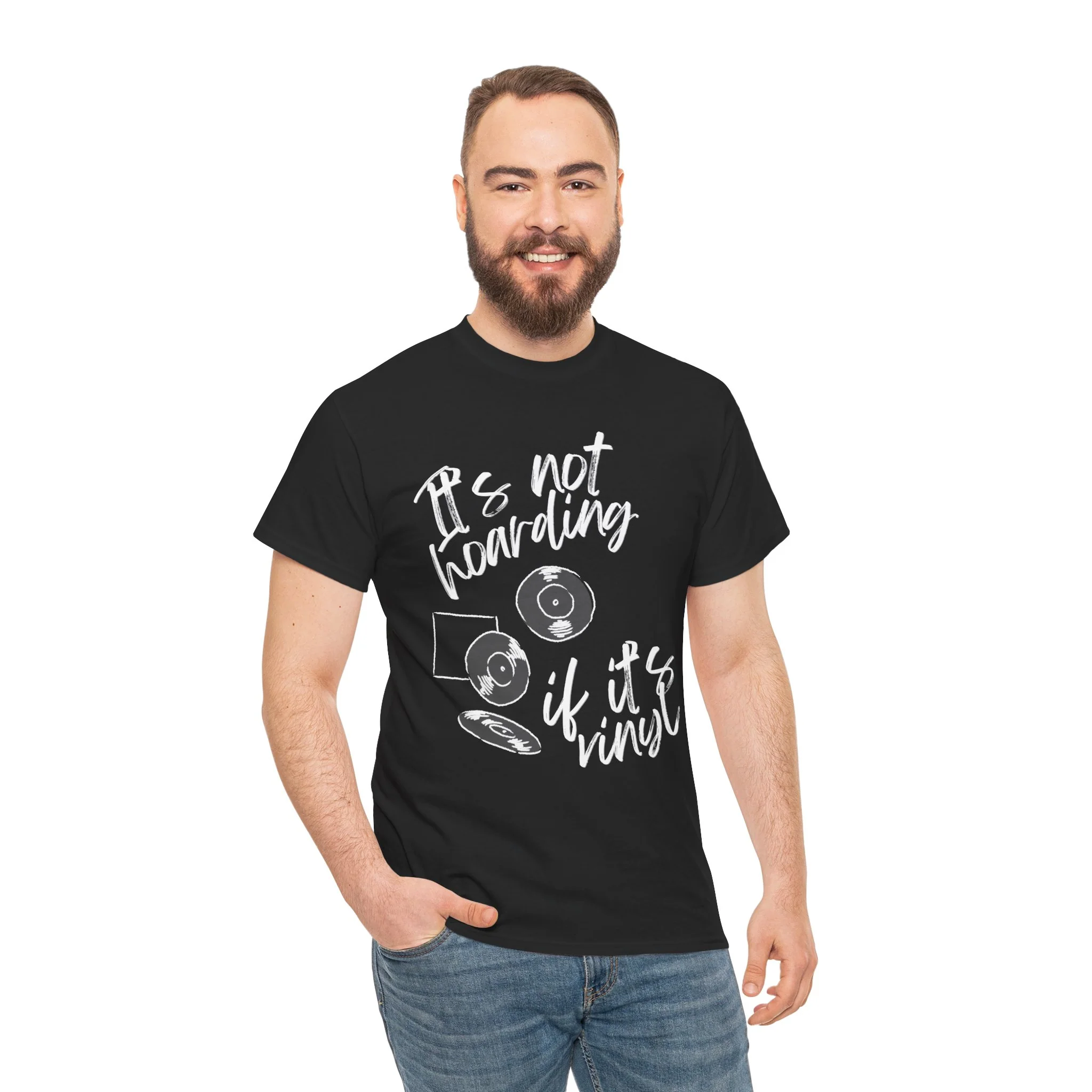 'It's Not Hoarding If It's Vinyl' Men's T-Shirt - Image 29