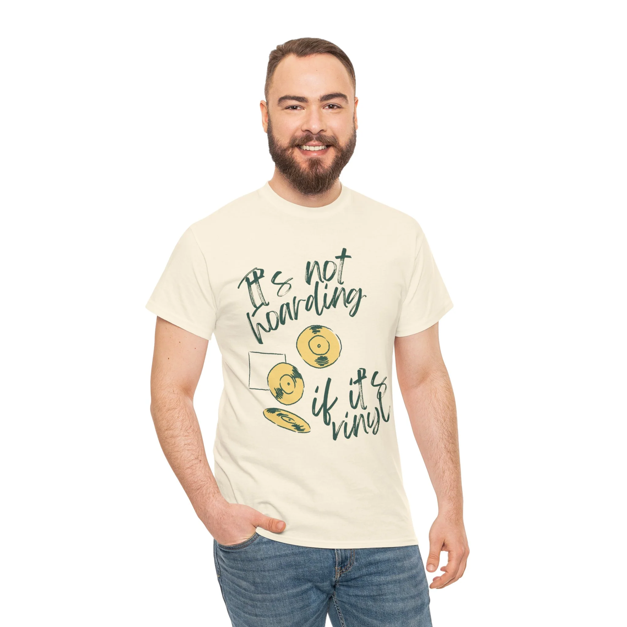 'It's Not Hoarding If It's Vinyl' Men's T-Shirt - Image 45