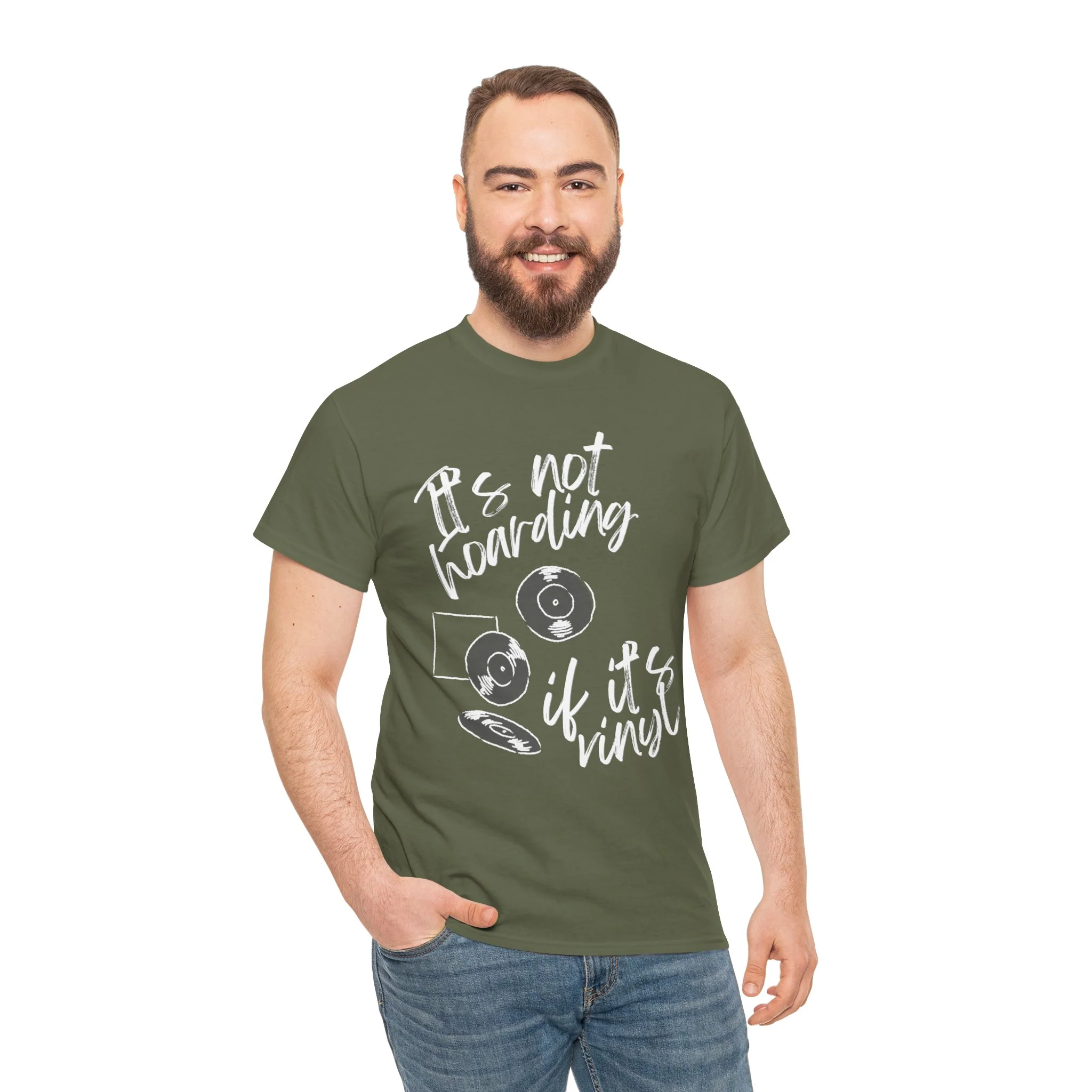 'It's Not Hoarding If It's Vinyl' Men's T-Shirt - Image 5