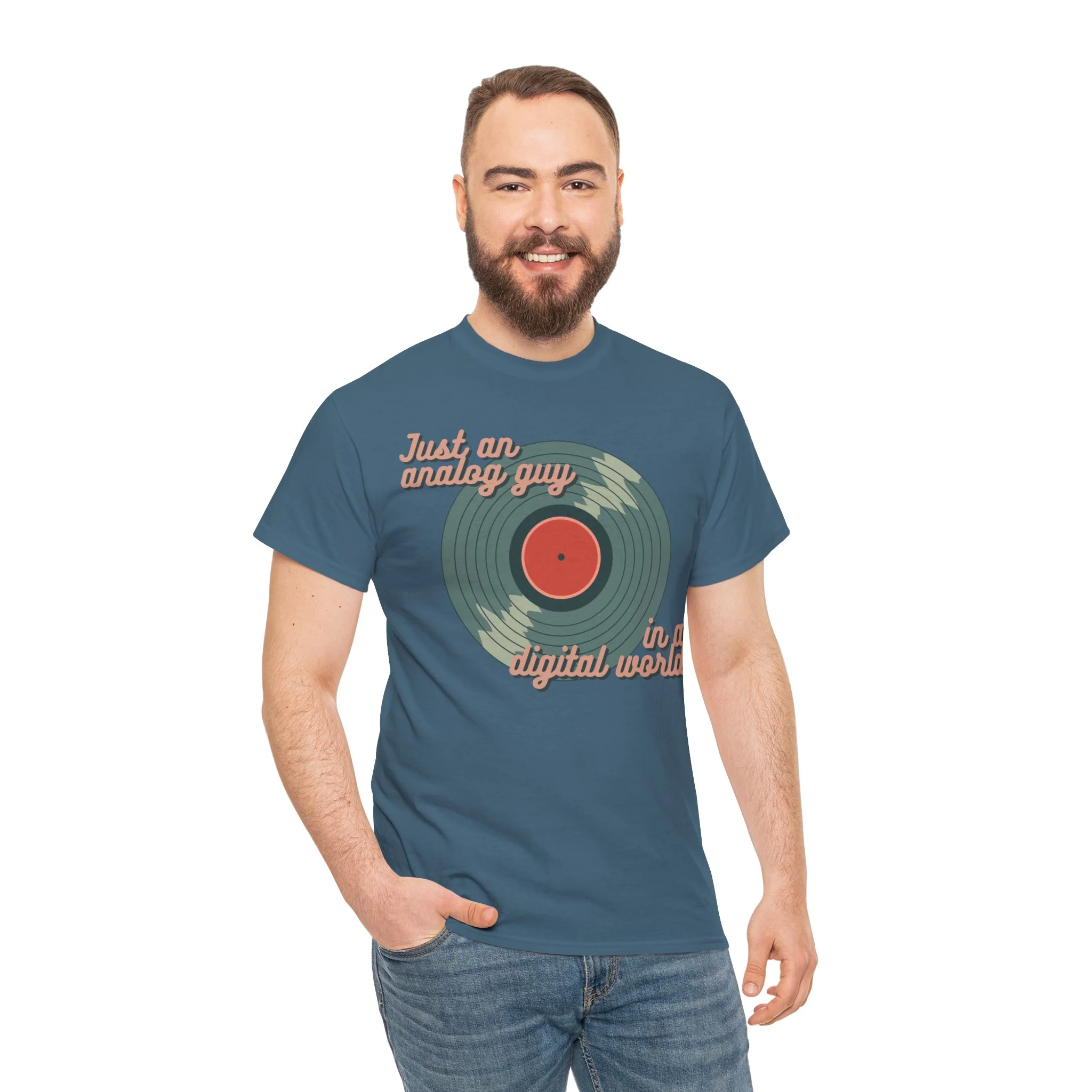 'Just an Analog Guy, In a Digital World' Men's T-Shirt - Image 24
