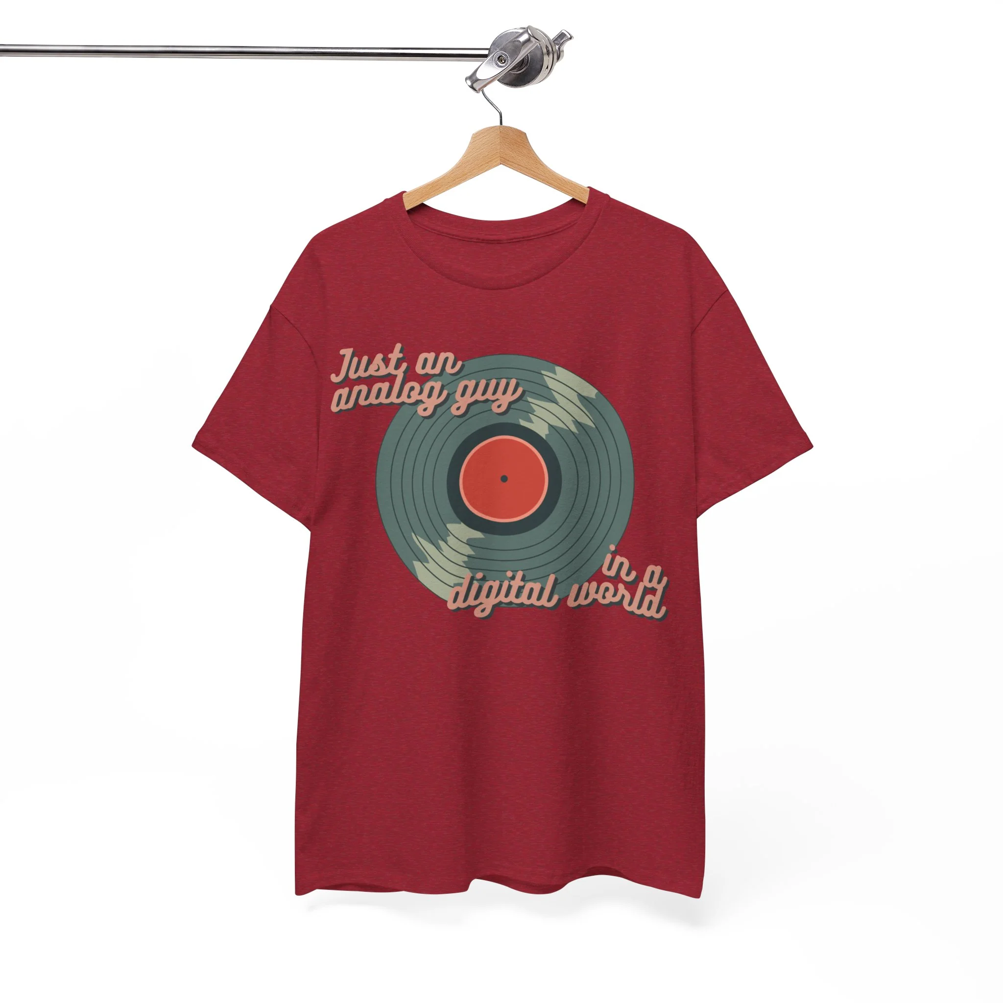 'Just an Analog Guy, In a Digital World' Men's T-Shirt - Image 3