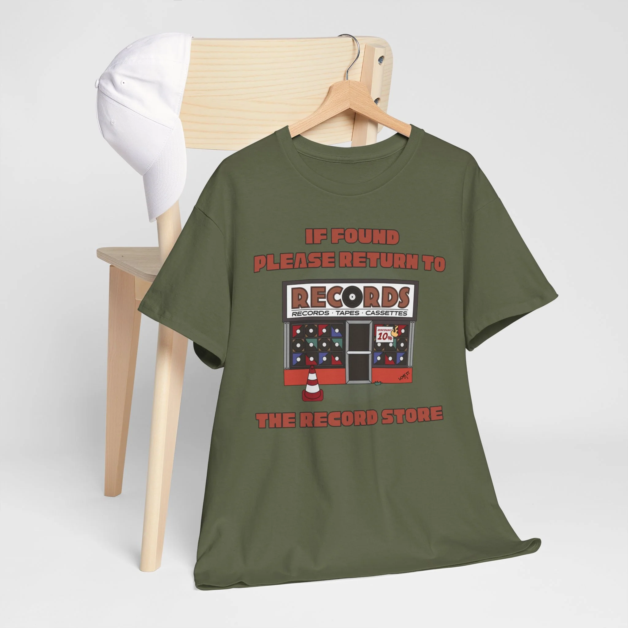 'If Found, Please Return to the Record Store' Men's T-Shirt - Image 12