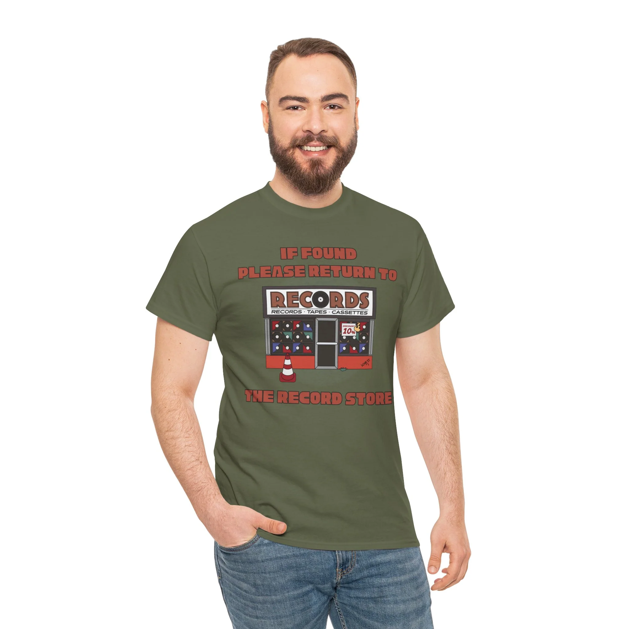 'If Found, Please Return to the Record Store' Men's T-Shirt - Image 16