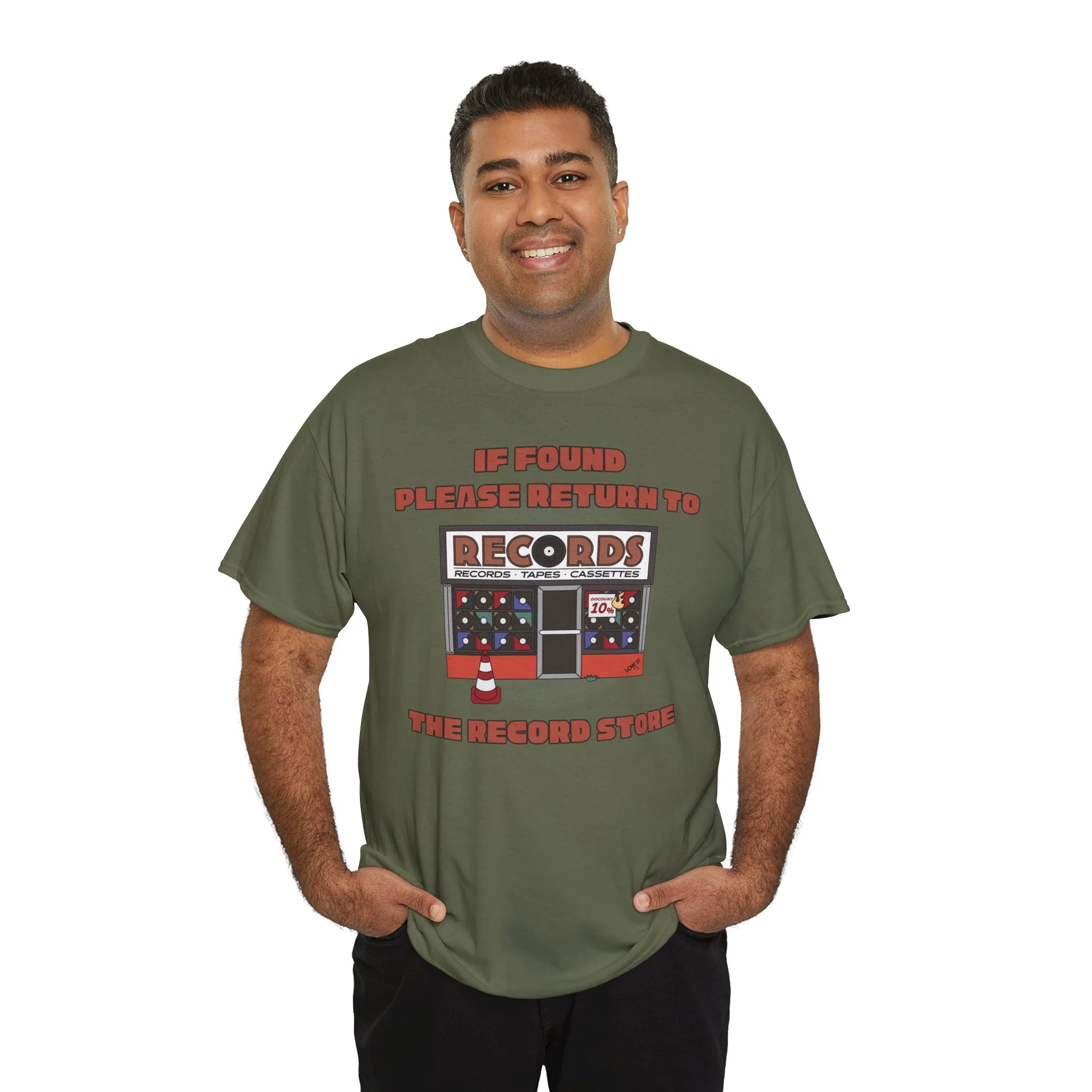 'If Found, Please Return to the Record Store' Men's T-Shirt - Image 17