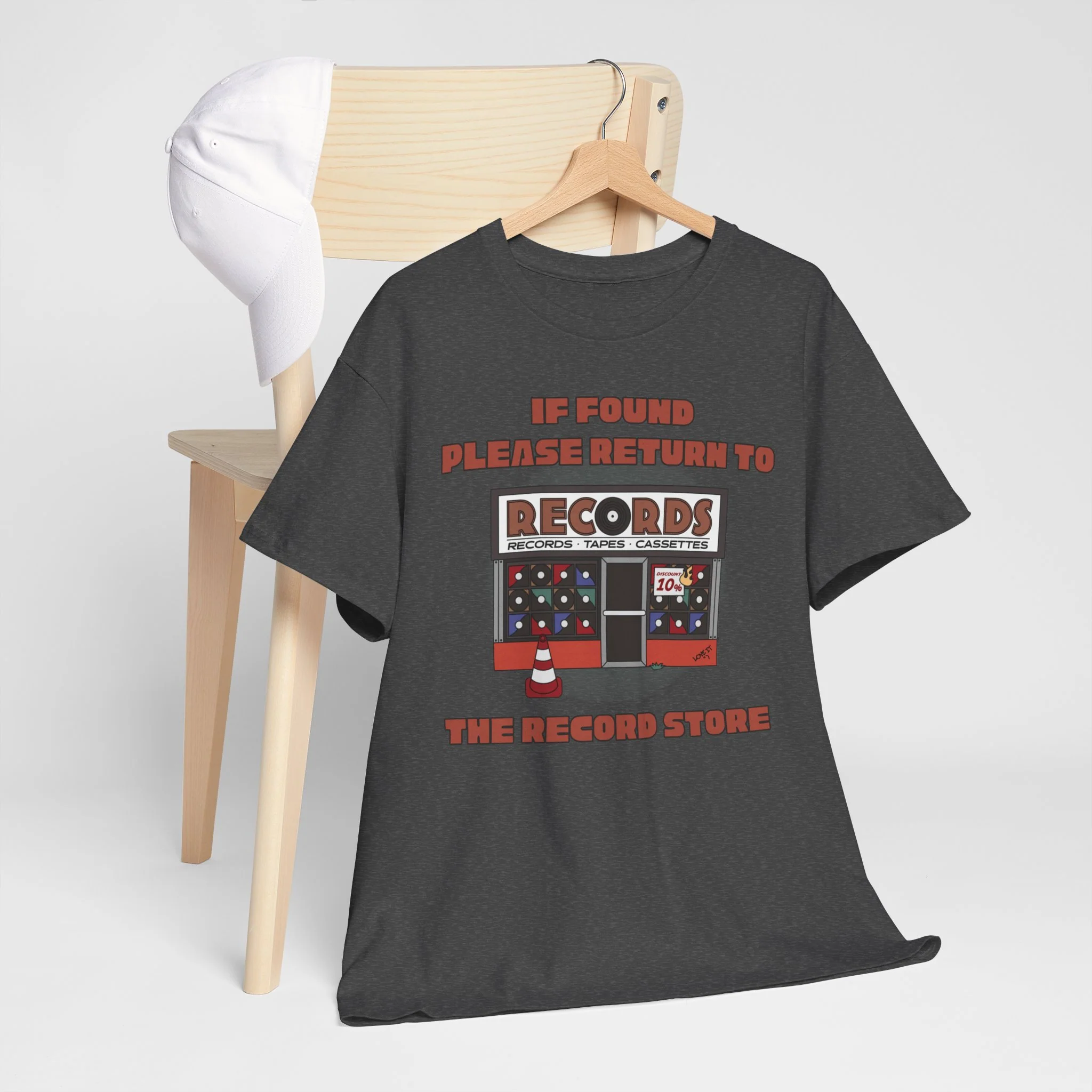 'If Found, Please Return to the Record Store' Men's T-Shirt - Image 22