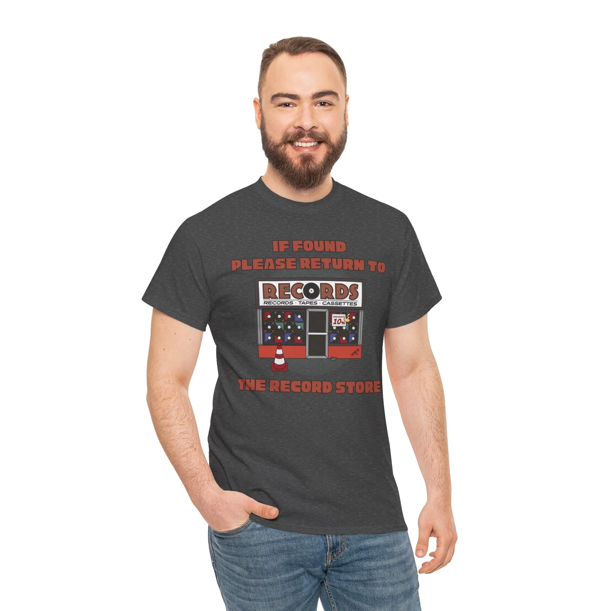 'If Found, Please Return to the Record Store' Men's T-Shirt - Image 25