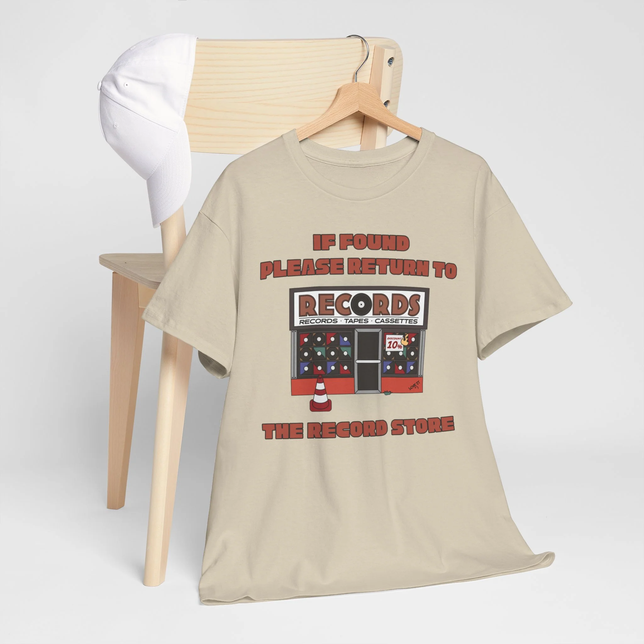 'If Found, Please Return to the Record Store' Men's T-Shirt - Image 3