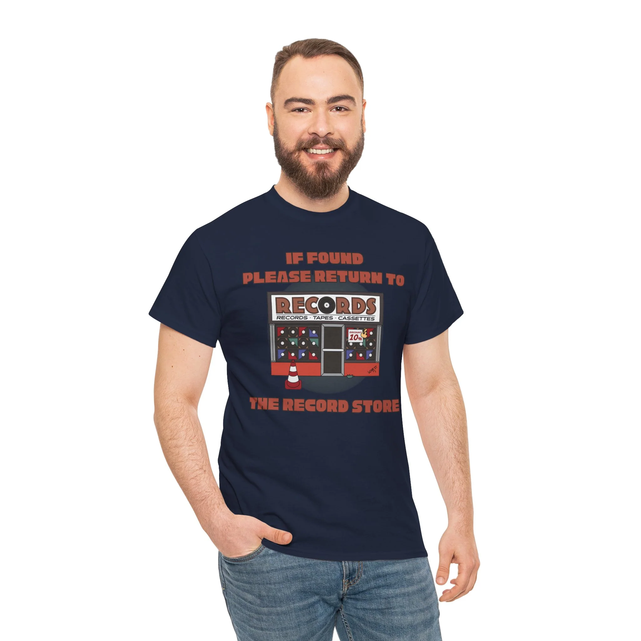 'If Found, Please Return to the Record Store' Men's T-Shirt - Image 33