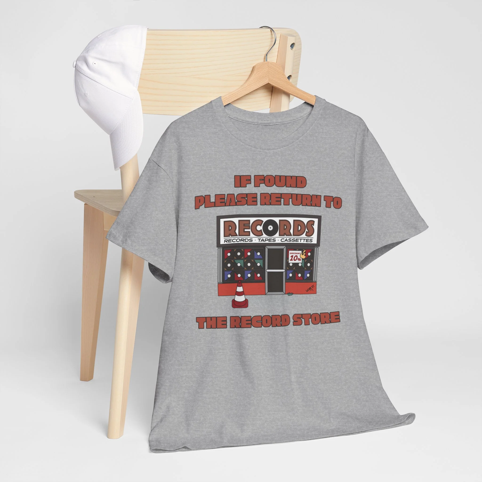 'If Found, Please Return to the Record Store' Men's T-Shirt - Image 38