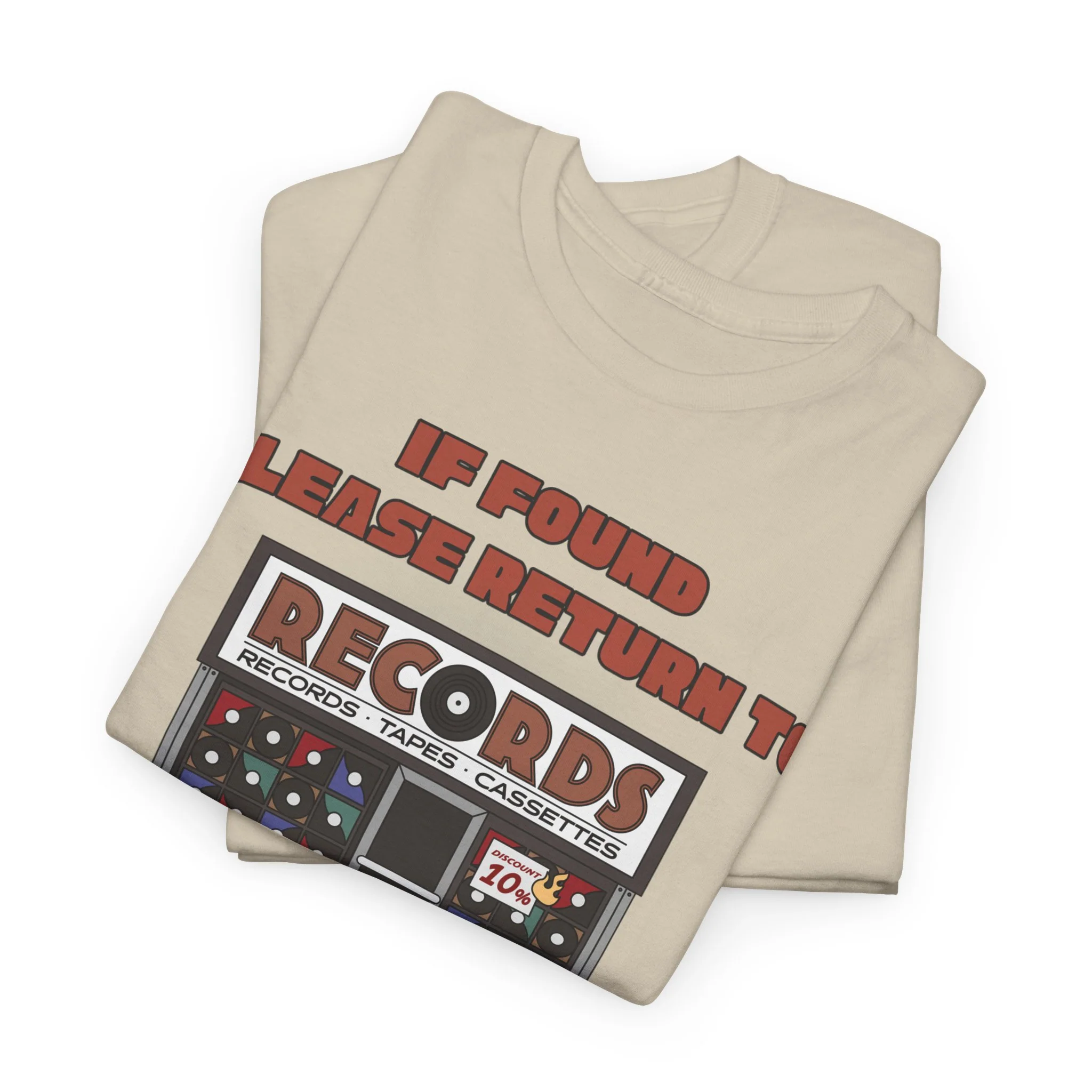 'If Found, Please Return to the Record Store' Men's T-Shirt - Image 4