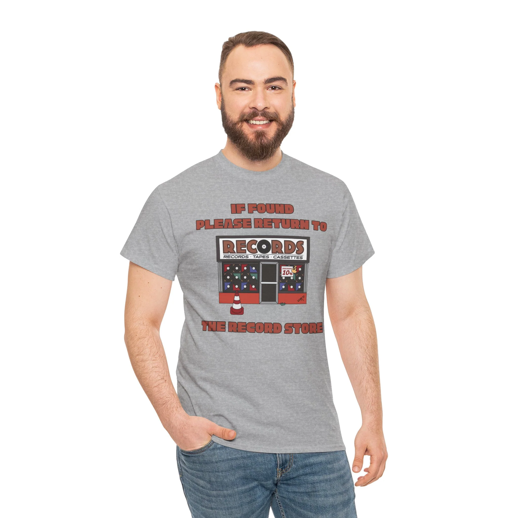 'If Found, Please Return to the Record Store' Men's T-Shirt - Image 41