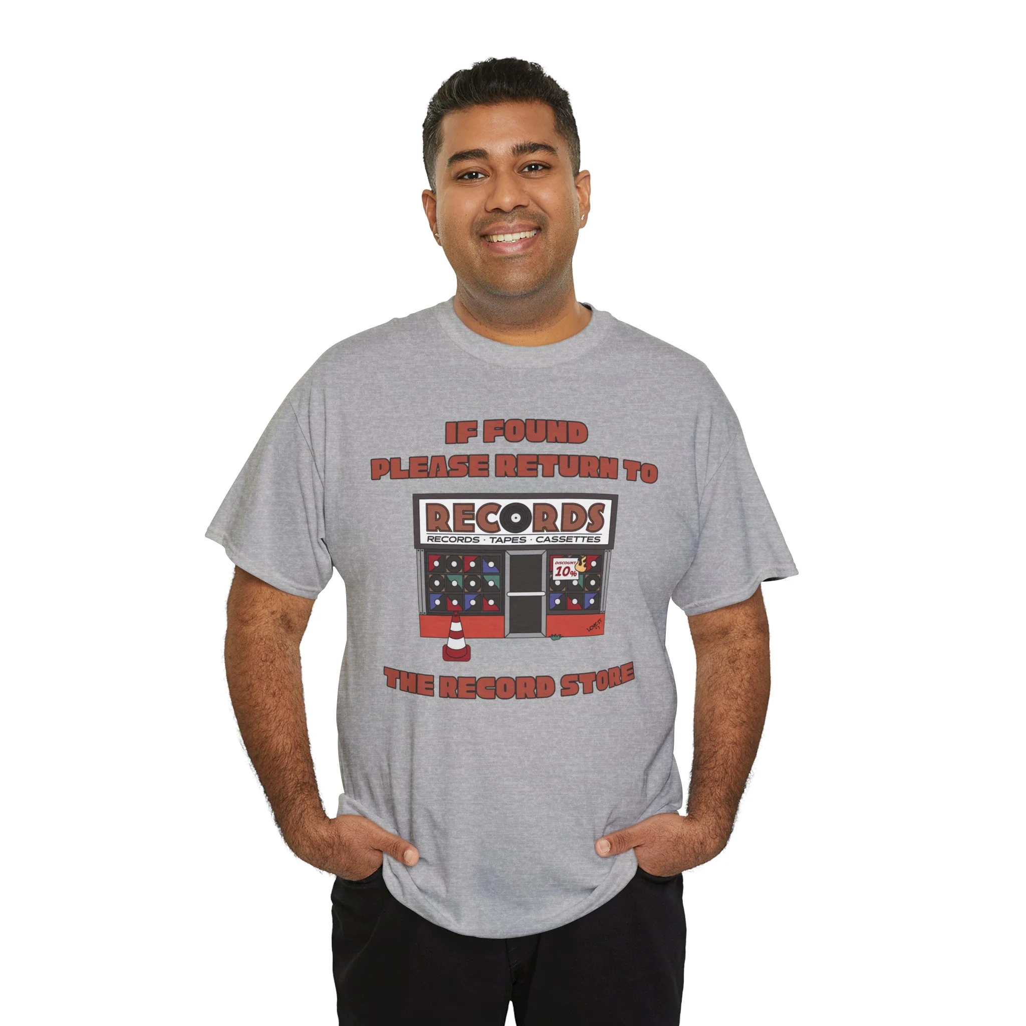'If Found, Please Return to the Record Store' Men's T-Shirt - Image 42