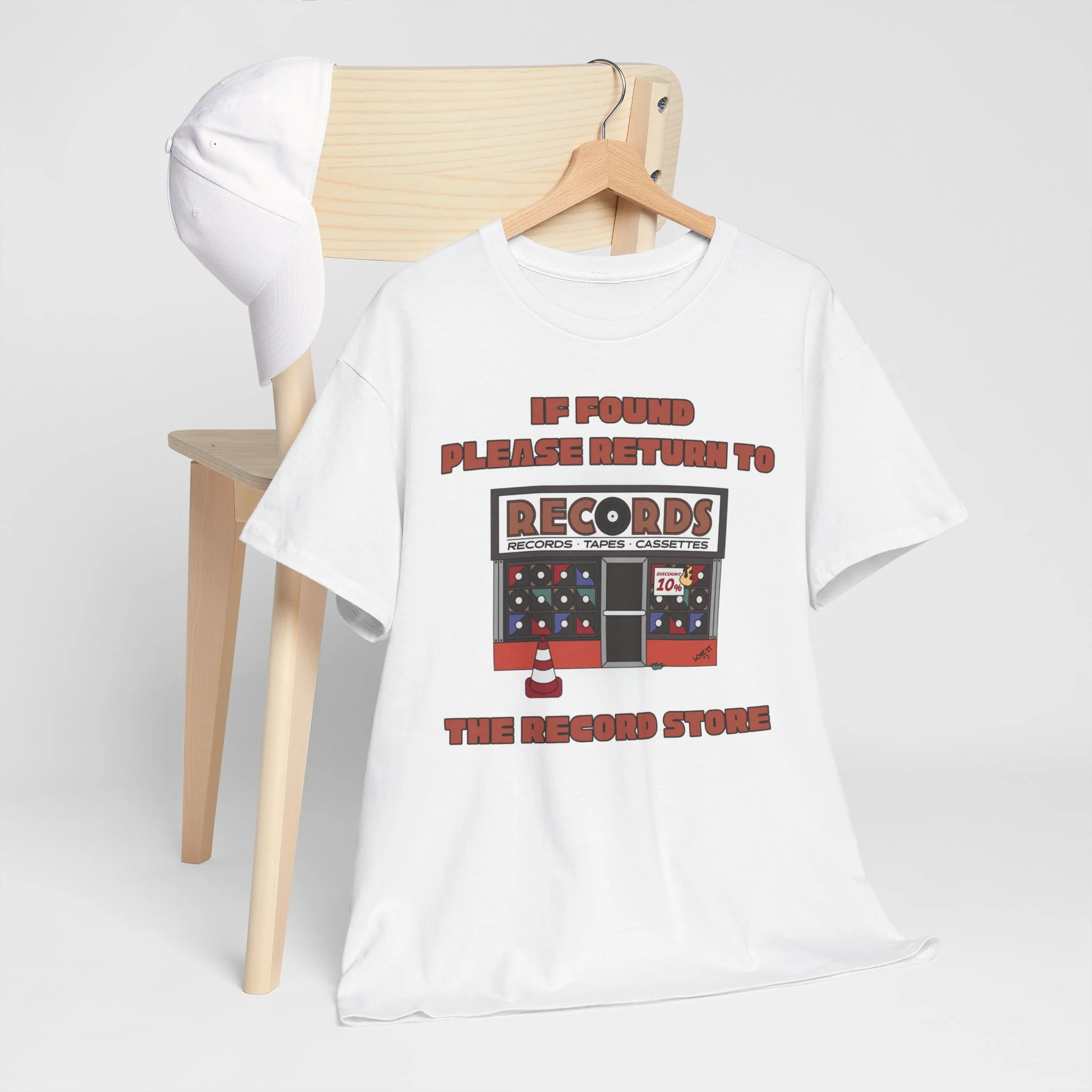 'If Found, Please Return to the Record Store' Men's T-Shirt - Image 44