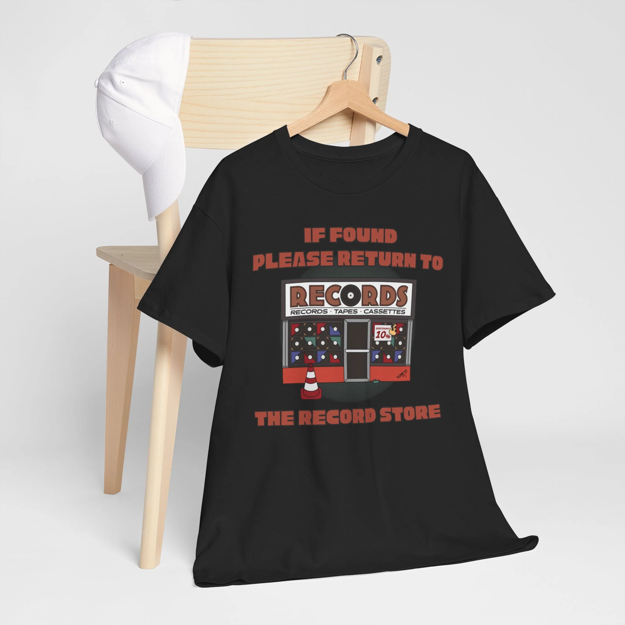 'If Found, Please Return to the Record Store' Men's T-Shirt - Image 59