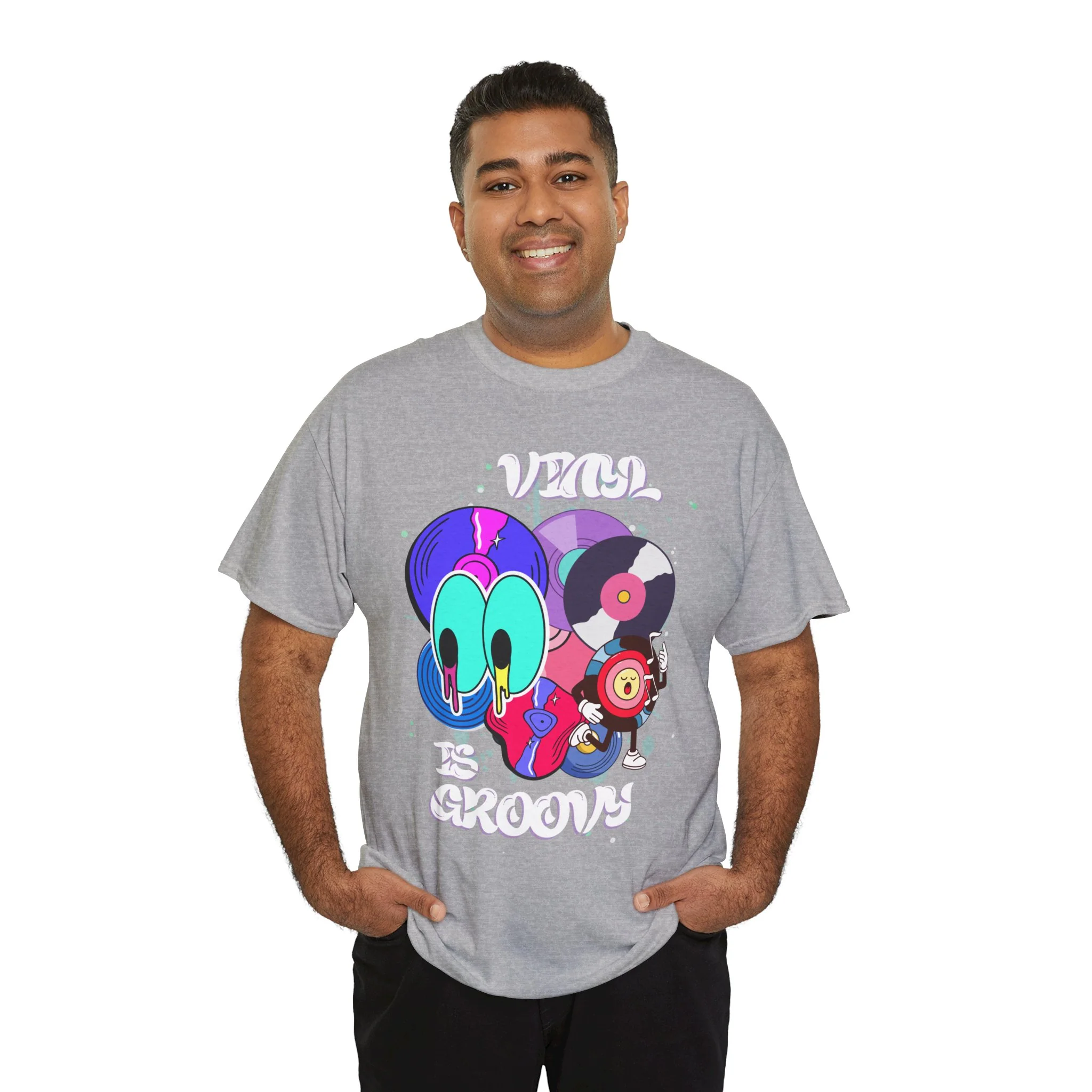 'Vinyl Is Groovy' Men's T-Shirt - Image 26
