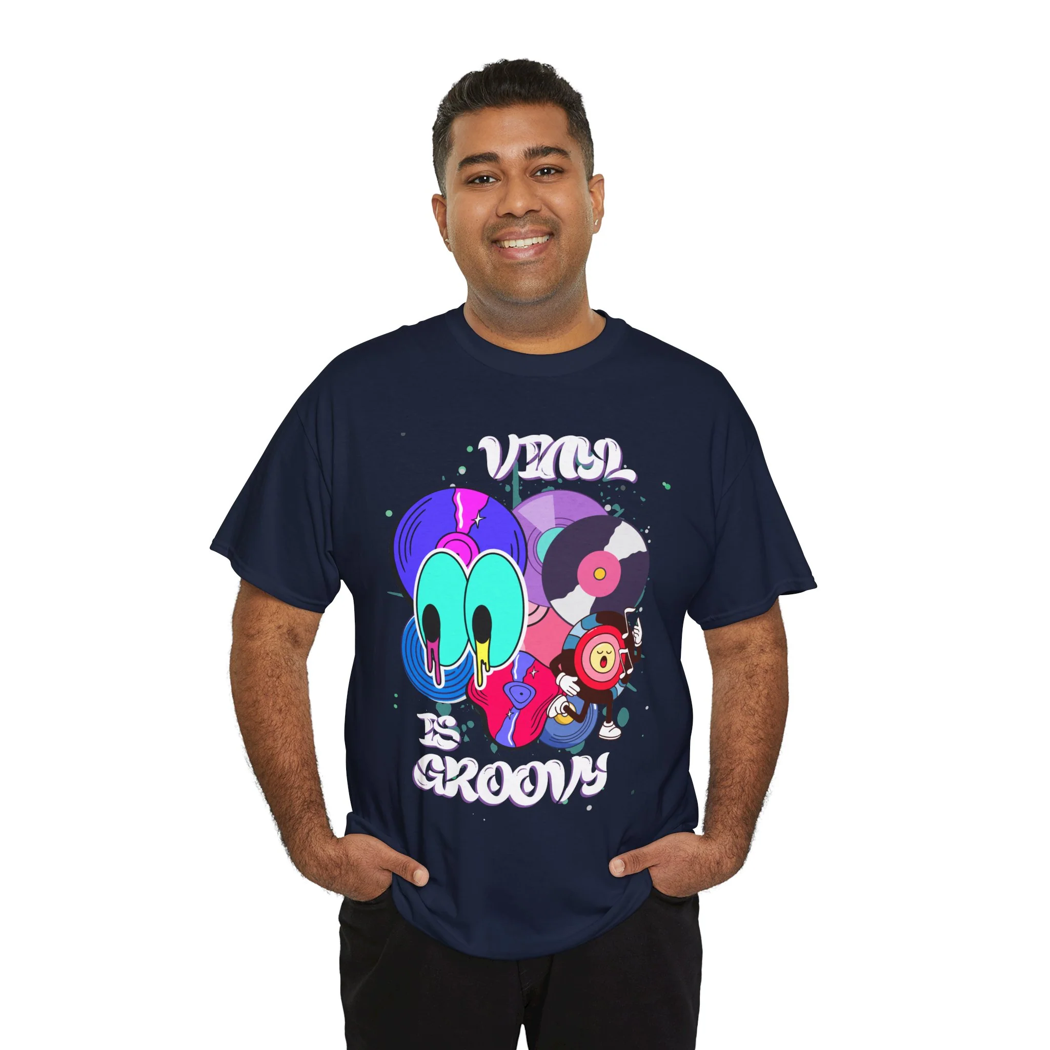 'Vinyl Is Groovy' Men's T-Shirt - Image 40
